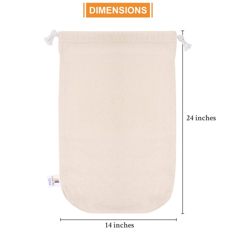 UBICON 14 x 24 Inches Large Size Heavy Duty Flat Bottom Coin Bags with Draw Strings, 5-Pack (LAFBDS5) - Image 2